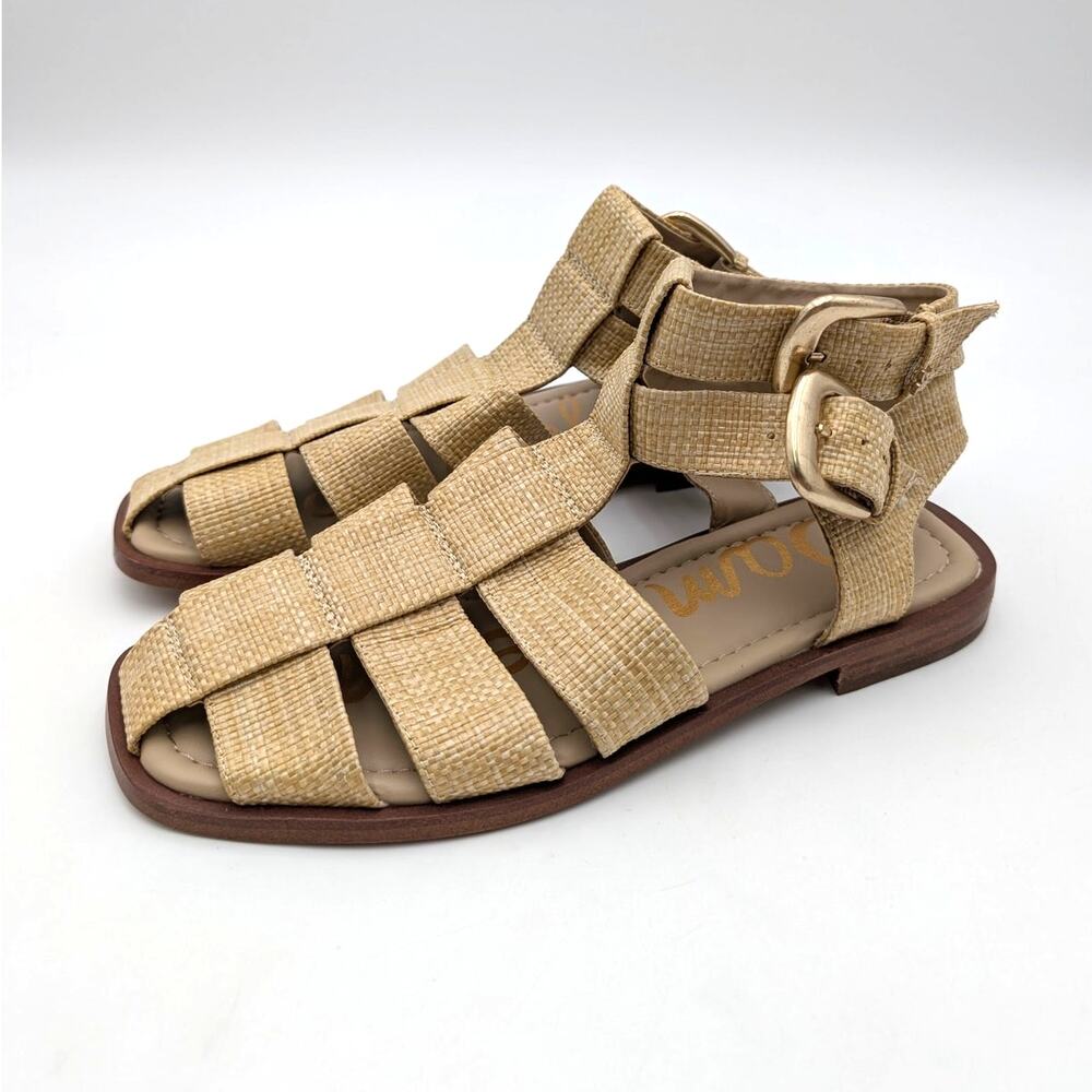 Sam Edelman Dawn Sandals Women's Bleached Beechwood Weave Size US9M EU40